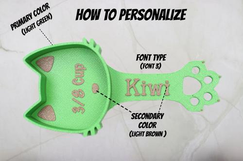 Show full view: KibbleScoop Personalized Cat Shaped Cat Food Scoop, Orange, 1/4-cup slide 2 of 4