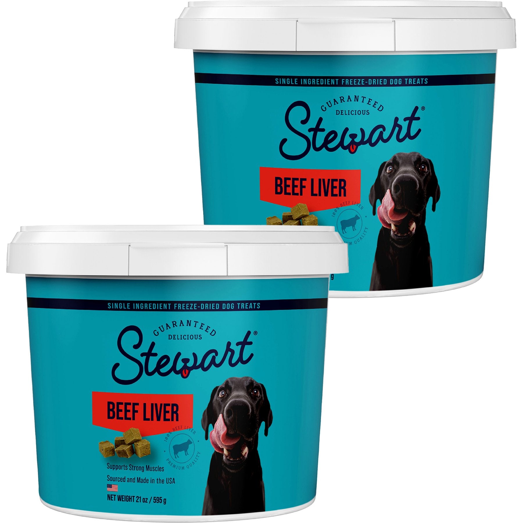 Stewart Stewart Beef Liver Single Ingredient Freeze-Dried Raw Dog Treats, 42-oz bundle