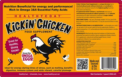 Show full view: Healthy Coat Kickin' Liquid Chicken Feed Supplement, 32-fl oz bottle slide 2 of 2