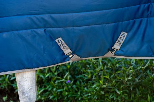 Show full view: Amigo Ripstop Insulator Plus 200g Horse Stable Blanket, Navy, Titanium Grey, 81-in slide 4 of 5