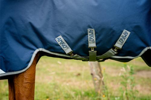 Show full view: Amigo 1200D Plus 0g Horse Turnout, Navy, Titanium Grey, Silver, 69-in slide 4 of 8