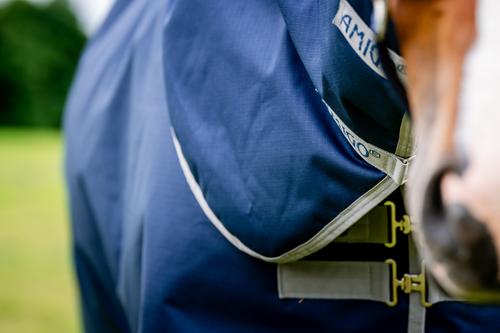 Show full view: Amigo Ripstop 900D Plus 0g Horse Turnout, Navy, Titanium Grey, 69-in slide 2 of 6