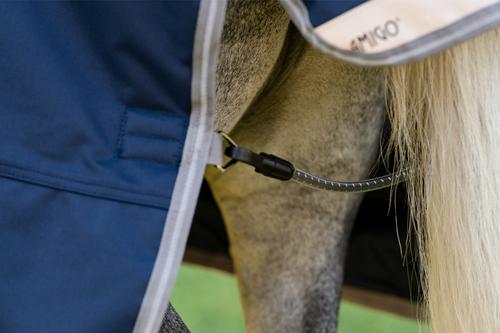 Show full view: Amigo 1200D Plus 0g Pony Horse Turnout, Navy, Titanium Grey, Silver, 45-in slide 5 of 7