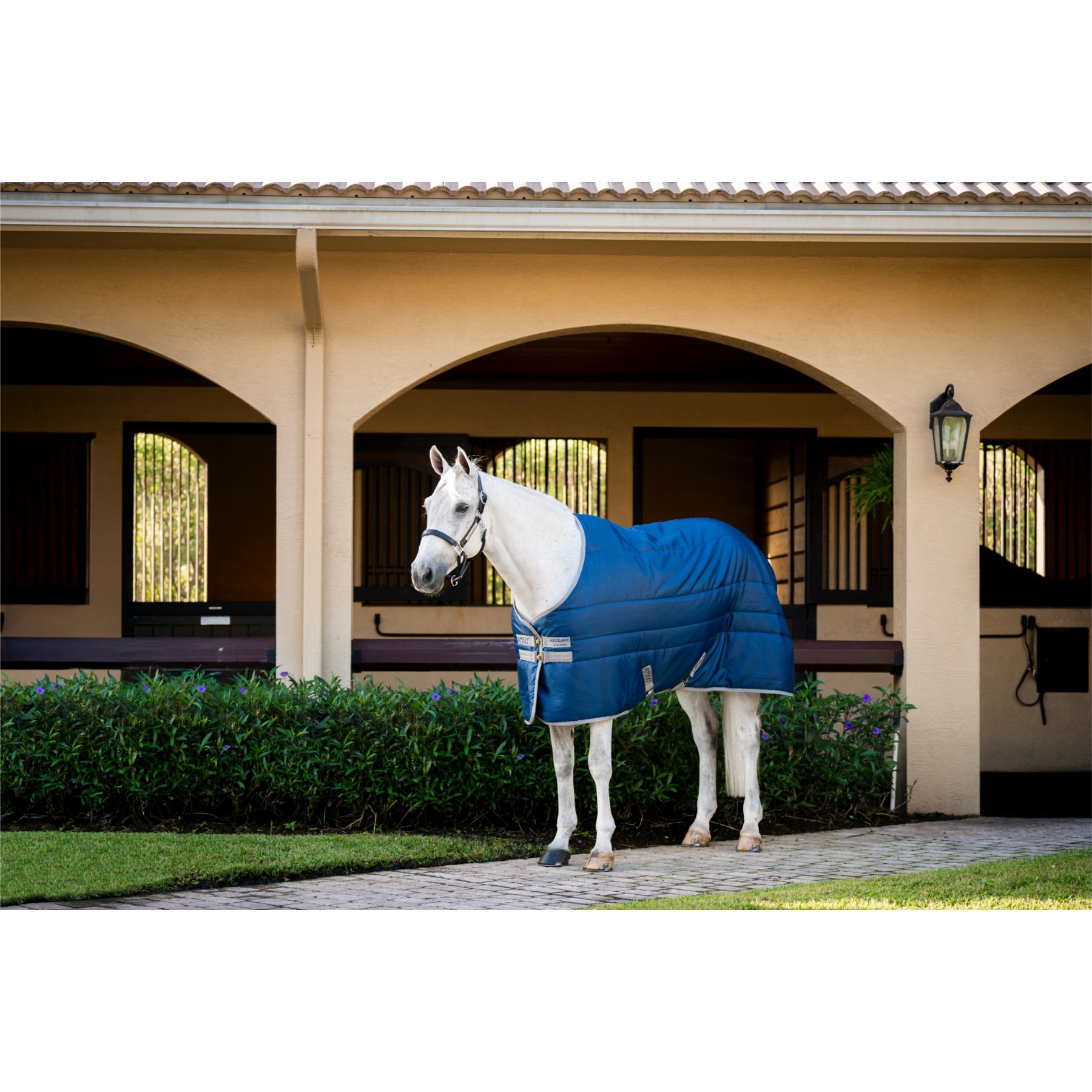 Horseware Amigo Ripstop Insulator 100g Horse Stable Blanket, Navy, Titanium Grey, 84-in