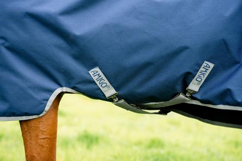 Show full view: Amigo Ripstop 900D Plus 0g Horse Turnout, Navy, Titanium Grey, 69-in slide 5 of 6