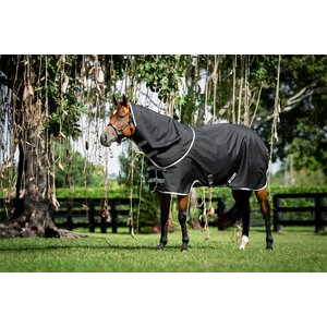 Amigo Ripstop 900D Plus 0g Quarter Horse Turnout, Black, Silver, 78-in