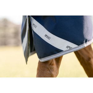 Amigo 1200D 0g Horse Turnout, Navy, Titanium Grey, Silver, 81-in