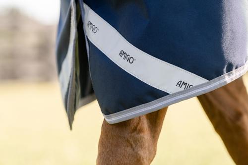 Show full view: Amigo 1200D 0g Horse Turnout, Navy, Titanium Grey, Silver, 78-in slide 6 of 7