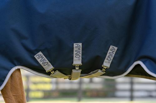 Show full view: Amigo 1200D 0g Horse Turnout, Navy, Titanium Grey, Silver, 78-in slide 5 of 7