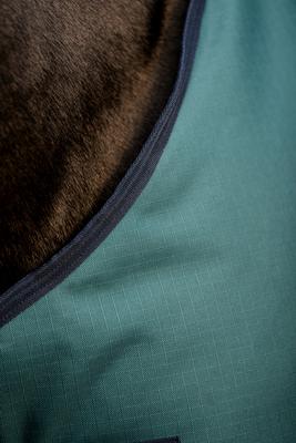 Show full view: Amigo Ripstop 900D 0g HorseTurnout, Dynasty Green, Navy, Silver, 72-in slide 2 of 9