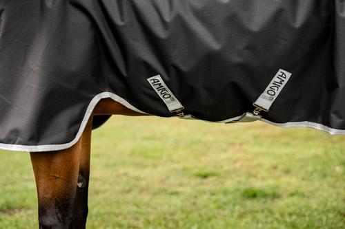 Show full view: Amigo Ripstop 900D Plus 0g Quarter Horse Turnout, Black, Silver, 68-in slide 3 of 6