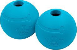 Chew King by Mammoth Peanut Butter Flavor Rubber Ball Tough Dog Chew Toy, Blue, 3-in, 2 count