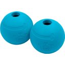 Chew King by Mammoth Peanut Butter Flavor Rubber Ball Tough Dog Chew Toy, Blue, 4-in, 2 count