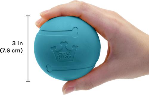 Show full view: Chew King by Mammoth Peanut Butter Flavor Rubber Ball Tough Dog Chew Toy, Blue, 3-in, 2 count slide 2 of 5