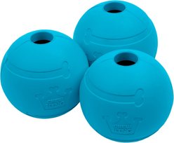 Chew King by Mammoth Peanut Butter Flavor Rubber Ball Tough Dog Chew Toy, Blue, 2.5-in, 3 count