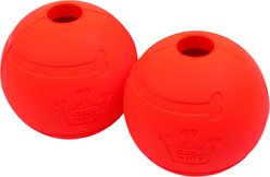 Chew King by Mammoth Beef Flavor Rubber Ball Tough Dog Chew Toy, Red, 4-in, 2 count