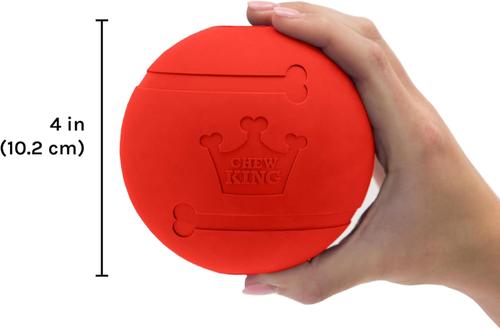 Show full view: Chew King by Mammoth Beef Flavor Rubber Ball Tough Dog Chew Toy, Red, 4-in, 2 count slide 2 of 5