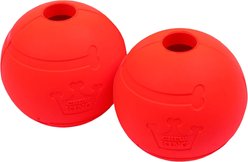 Chew King by Mammoth Beef Flavor Rubber Ball Tough Dog Chew Toy, Red, 3-in, 2 count slide 1 of 5