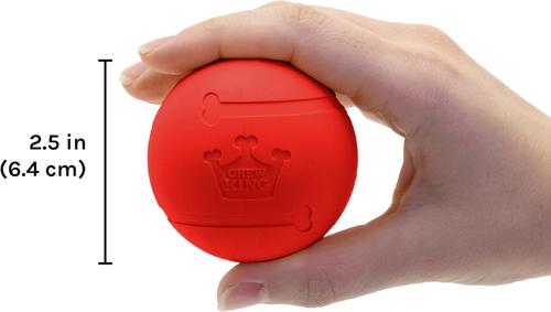 Show full view: Chew King by Mammoth Beef Flavor Rubber Ball Tough Dog Chew Toy, Red, 2.5-in, 3 count slide 3 of 5