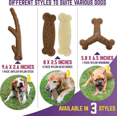Show full view: Chew King by Mammoth Nylon Bone Tough Dog Chew Toy, 2 count slide 6 of 9