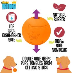 Chew King by Mammoth Bacon Flavor Rubber Ball Tough Dog Chew Toy, Orange, 2 count, 4-in slide 2 of 6