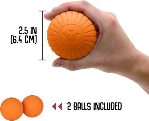 Show full view: Chew King by Mammoth Bacon Flavored Supreme Fetch Tough Chew Ball Dog Toy, Orange, 2 count, 2.5-in slide 2 of 8