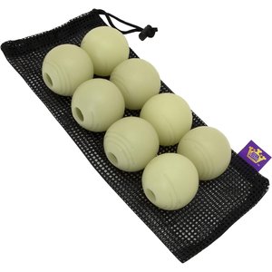 Chew King by Mammoth Glowing Fetch Value Pack Tough Chew Ball Dog Toy, Green, 8 count