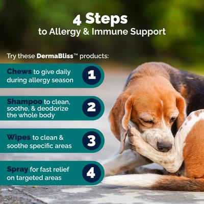 Show full view: Vetnique Labs Dermabliss Seasonal Allergy & Immune Support Salmon Flavored Allergy & Fish Oil Soft Chew Supplement for Dogs, 120 count slide 8 of 11