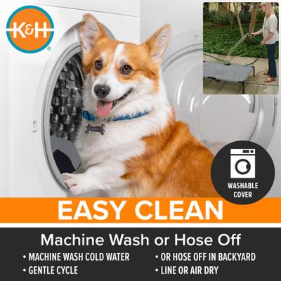 Show full view: K&H Pet Products All Weather Outdoor Elevated Cot Dog Bed, Tan, Medium slide 9 of 13