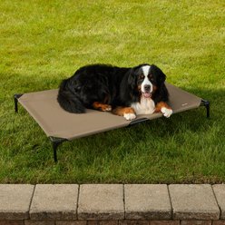 K&H Pet Products All Weather Outdoor Elevated Cot Dog Bed, Tan, Jumbo