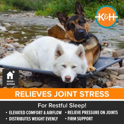 Show full view: K&H Pet Products All Weather Outdoor Elevated Cot Dog Bed, Gray, Jumbo slide 4 of 12