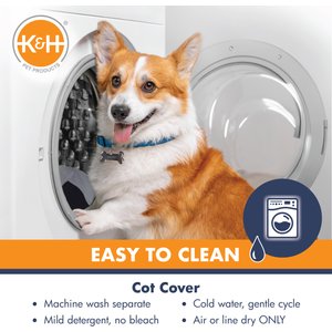 K&H Pet Products Original Steel Frame Cot Outdoor Elevated Dog Bed, Charcoal/Black, Large