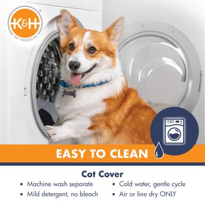 Show full view: K&H Pet Products Original Steel Frame Cot Outdoor Elevated Dog Bed, Charcoal/Black, Large slide 9 of 13