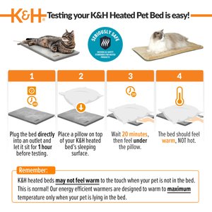 K&H Pet Products Thermo-Kitty Mat Heated Cat Bed, Sage/Tan 