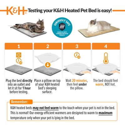 Show full view: K&H Pet Products Thermo-Kitty Mat Heated Cat Bed, Gray  slide 9 of 12