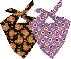 Dog Bandana Co. Halloween Cookie Dog Bandana, Purple, Medium