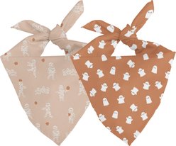Dog Bandana Co. Mummy & Ghost Dog Bandana, Orange, Small