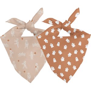 Dog Bandana Co. Mummy & Ghost Dog Bandana, Orange, Large