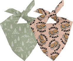 Dog Bandana Co. Camping Dog Bandana, Green, Small
