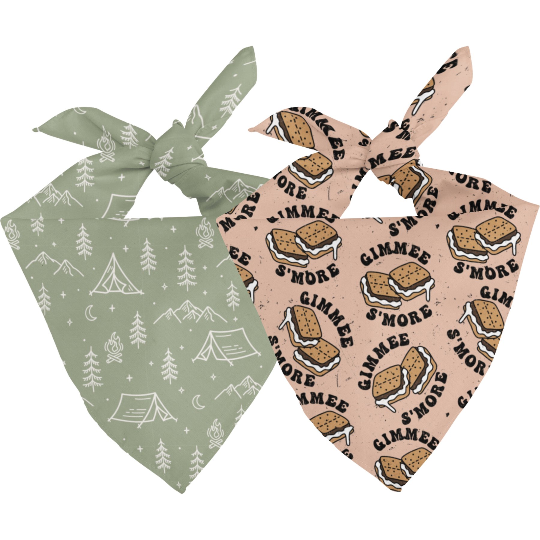 Dog Bandana Co. Camping Dog Bandana, Green, Large