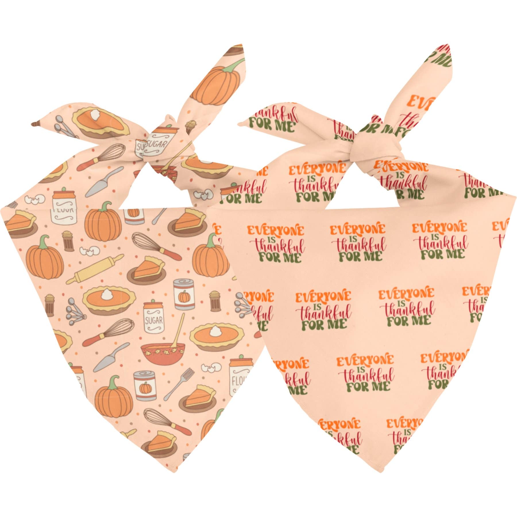 Dog Bandana Co. Everyone Is Thankful Dog Bandana, Orange, Large