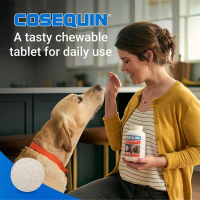 Show full view: Nutramax Cosequin Joint Health Supplement with Glucosamine, Chondroitin, MSM & HA Chewable Tablet for Dogs, 150-count slide 5 of 11