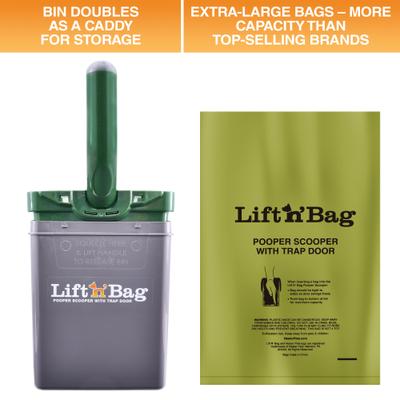 Show full view: Neater Pets Lift N' Bag Dog Pooper Scooper with Trap Door, 6 x 3 x 11-in, Gray/Green slide 8 of 10