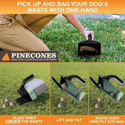 Show full view: Neater Pets Lift N' Bag Dog Pooper Scooper with Trap Door, 6 x 3 x 11-in, Gray/Black slide 3 of 10