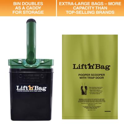 Show full view: Neater Pets Lift N' Bag Dog Pooper Scooper with Trap Door, 6 x 3 x 11-in, Black/Green slide 8 of 10