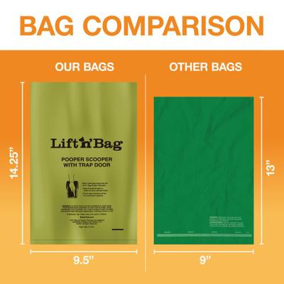 Show full view: Neater Pets Lift N' Bag Extra-Capacity Dog Poop Bags, Green, 14 x 9.5-in, 90 count slide 2 of 7