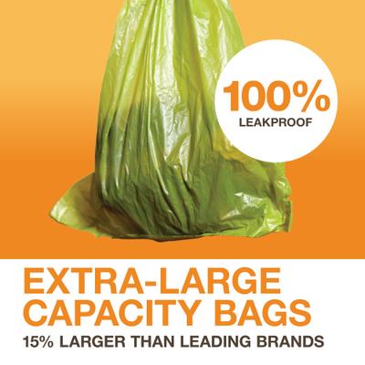 Show full view: Neater Pets Lift N' Bag Extra-Capacity Dog Poop Bags, Green, 14 x 9.5-in, 90 count slide 3 of 7