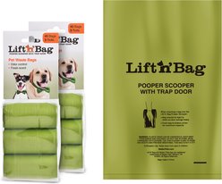 Neater Pets Lift N' Bag Extra-Capacity Dog Poop Bags, Green, 14 x 9.5-in, 90 count