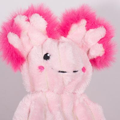 Show full view: HuggleHounds X-Brace Kiki Axolotl Plush Dog Toy, Pink slide 7 of 9