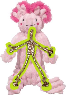 Show full view: HuggleHounds X-Brace Kiki Axolotl Plush Dog Toy, Pink slide 3 of 9